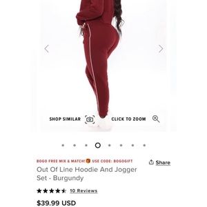 FashionNova Burgundy Jogger Set